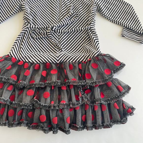Isobella & Chloe Red and Grey Party Dress - Size 3T - Picture 2 of 5